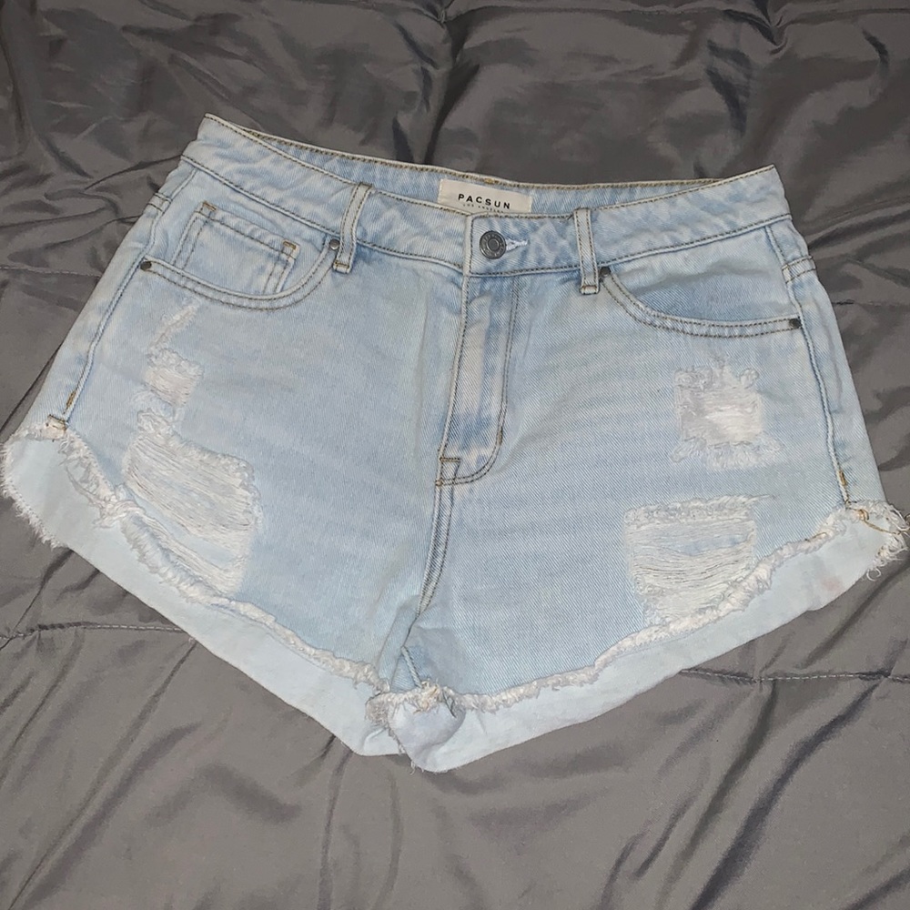 light wash ripped pacsun jean shorts